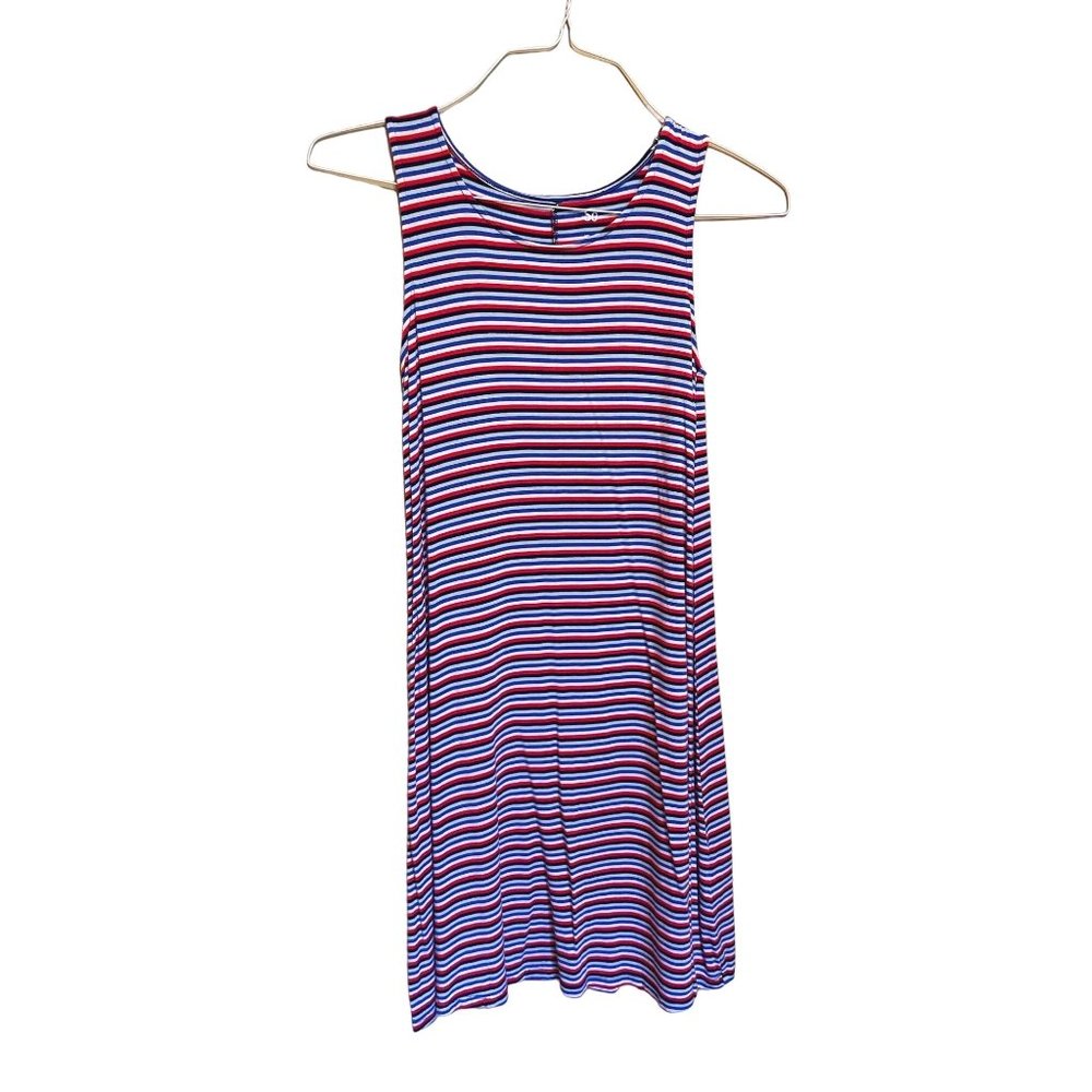 Red white and blue dress Womens XS rayon & Spandex